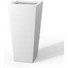imageKante 28 Inch Tall Tapered Concrete Planter Modern Style Large Plant Pot with Drainage Hole and Rubber Plug for Patio Backyard Porch Suitable for Indoor Outdoor Plants CharcoalWhite