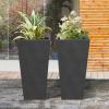 imageKante 28 Inch Tall Tapered Concrete Planter Modern Style Large Plant Pot with Drainage Hole and Rubber Plug for Patio Backyard Porch Suitable for Indoor Outdoor Plants CharcoalBlack