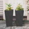 imageKante 28 Inch Tall Tapered Concrete Planter Modern Style Large Plant Pot with Drainage Hole and Rubber Plug for Patio Backyard Porch Suitable for Indoor Outdoor Plants CharcoalBlack
