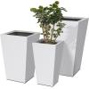 imageKante 28 Inch Tall Tapered Concrete Planter Modern Style Large Plant Pot with Drainage Hole and Rubber Plug for Patio Backyard Porch Suitable for Indoor Outdoor Plants CharcoalWhite