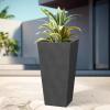 imageKante 28 Inch Tall Tapered Concrete Planter Modern Style Large Plant Pot with Drainage Hole and Rubber Plug for Patio Backyard Porch Suitable for Indoor Outdoor Plants CharcoalBlack