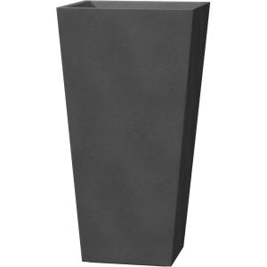 imageKante 28 Inch Tall Tapered Concrete Planter Modern Style Large Plant Pot with Drainage Hole and Rubber Plug for Patio Backyard Porch Suitable for Indoor Outdoor Plants CharcoalBlack