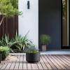 imageKante 126 Inch Dia Concrete Planter Round Pedestal Design Garden Pot for Indoor Outdoor Plants Modern Flower Pot with Drainage Hole and Rubber Plug Natural ConcreteBlack