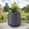 imageKante 153quot116quot82quot Dia Round Concrete Planter Large Outdoor Indoor Planter Pots Containers with Drainage Holes and Rubber Plug for Home Garden Patio Gray ConcreteDark Gray