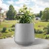 imageKante 153quot116quot82quot Dia Round Concrete Planter Large Outdoor Indoor Planter Pots Containers with Drainage Holes and Rubber Plug for Home Garden Patio Gray ConcreteGray Concrete