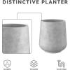 imageKante 153quot116quot82quot Dia Round Concrete Planter Large Outdoor Indoor Planter Pots Containers with Drainage Holes and Rubber Plug for Home Garden Patio Gray ConcreteGray Concrete