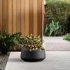imageKante 161quot Dia Round Curvy Concrete Planter Large Plant Pots with Drainage Hole and Rubber Plug for Indoor Outdoor Plants Flower Pot for Home Garden Patio Porch CharcoalBlack