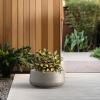 imageKante 161quot Dia Round Curvy Concrete Planter Large Plant Pots with Drainage Hole and Rubber Plug for Indoor Outdoor Plants Flower Pot for Home Garden Patio Porch CharcoalWeathered Concrete