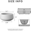 imageKante 161quot Dia Round Curvy Concrete Planter Large Plant Pots with Drainage Hole and Rubber Plug for Indoor Outdoor Plants Flower Pot for Home Garden Patio Porch CharcoalWhite