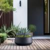 imageKante 161quot Dia Round Curvy Concrete Planter Large Plant Pots with Drainage Hole and Rubber Plug for Indoor Outdoor Plants Flower Pot for Home Garden Patio Porch CharcoalCharcoal