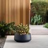 imageKante 161quot Dia Round Curvy Concrete Planter Large Plant Pots with Drainage Hole and Rubber Plug for Indoor Outdoor Plants Flower Pot for Home Garden Patio Porch CharcoalCharcoal
