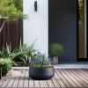 imageKante 161quot Dia Round Curvy Concrete Planter Large Plant Pots with Drainage Hole and Rubber Plug for Indoor Outdoor Plants Flower Pot for Home Garden Patio Porch CharcoalCharcoal