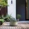imageKante 161quot Dia Round Curvy Concrete Planter Large Plant Pots with Drainage Hole and Rubber Plug for Indoor Outdoor Plants Flower Pot for Home Garden Patio Porch CharcoalWeathered Concrete