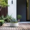 imageKante 161quot Dia Round Curvy Concrete Planter Large Plant Pots with Drainage Hole and Rubber Plug for Indoor Outdoor Plants Flower Pot for Home Garden Patio Porch CharcoalWhite