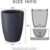 imageKante 181quot H Tall Round Concrete Planter for Outdoor Indoor Modern Decorative Plant Pots with Drainage Hole ampamp Rubber Plug for Home Patio Garden CharcoalCharcoal