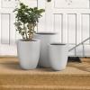 imageKante 181quot H Tall Round Concrete Planter for Outdoor Indoor Modern Decorative Plant Pots with Drainage Hole ampamp Rubber Plug for Home Patio Garden CharcoalPure White