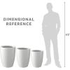 imageKante 181quot H Tall Round Concrete Planter for Outdoor Indoor Modern Decorative Plant Pots with Drainage Hole ampamp Rubber Plug for Home Patio Garden CharcoalPure White