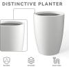 imageKante 181quot H Tall Round Concrete Planter for Outdoor Indoor Modern Decorative Plant Pots with Drainage Hole ampamp Rubber Plug for Home Patio Garden CharcoalPure White