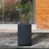 imageKante 236 Inch Tall Rectangular Concrete Planter Modern Outdoor Indoor Plant Pots with Drainage Holes and Rubber Plug for Home Patio Garden Charcoal