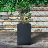 imageKante 236 Inch Tall Rectangular Concrete Planter Modern Outdoor Indoor Plant Pots with Drainage Holes and Rubber Plug for Home Patio Garden Charcoal