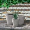 imageKante Round Tapered Concrete Planters Set of 3 183quot153quot and 124quot Dia Flower Pot with Drainage Hole and Rubber Plug for Indoor Outdoor Plants Large Plant Pot for Home Garden Patio CharcoalNatural Concrete