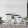 imageKante Round Tapered Concrete Planters Set of 3 183quot153quot and 124quot Dia Flower Pot with Drainage Hole and Rubber Plug for Indoor Outdoor Plants Large Plant Pot for Home Garden Patio CharcoalNatural Concrete