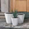 imageKante Round Tapered Concrete Planters Set of 3 183quot153quot and 124quot Dia Flower Pot with Drainage Hole and Rubber Plug for Indoor Outdoor Plants Large Plant Pot for Home Garden Patio CharcoalWhite