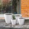 imageKante Round Tapered Concrete Planters Set of 3 183quot153quot and 124quot Dia Flower Pot with Drainage Hole and Rubber Plug for Indoor Outdoor Plants Large Plant Pot for Home Garden Patio CharcoalNatural Concrete