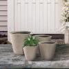 imageKante Round Tapered Concrete Planters Set of 3 183quot153quot and 124quot Dia Flower Pot with Drainage Hole and Rubber Plug for Indoor Outdoor Plants Large Plant Pot for Home Garden Patio CharcoalWeathered Concrete