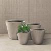 imageKante Round Tapered Concrete Planters Set of 3 183quot153quot and 124quot Dia Flower Pot with Drainage Hole and Rubber Plug for Indoor Outdoor Plants Large Plant Pot for Home Garden Patio CharcoalWeathered Concrete