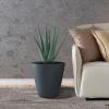 imageKante Round Tapered Concrete Planters Set of 3 183quot153quot and 124quot Dia Flower Pot with Drainage Hole and Rubber Plug for Indoor Outdoor Plants Large Plant Pot for Home Garden Patio CharcoalCharcoal