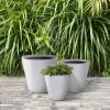 imageKante Round Tapered Concrete Planters Set of 3 183quot153quot and 124quot Dia Flower Pot with Drainage Hole and Rubber Plug for Indoor Outdoor Plants Large Plant Pot for Home Garden Patio CharcoalWhite