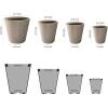 imageKante Round Tapered Concrete Planters Set of 3 183quot153quot and 124quot Dia Flower Pot with Drainage Hole and Rubber Plug for Indoor Outdoor Plants Large Plant Pot for Home Garden Patio CharcoalWeathered Concrete