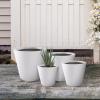 imageKante Round Tapered Concrete Planters Set of 3 183quot153quot and 124quot Dia Flower Pot with Drainage Hole and Rubber Plug for Indoor Outdoor Plants Large Plant Pot for Home Garden Patio CharcoalNatural Concrete