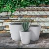 imageKante Round Tapered Concrete Planters Set of 3 183quot153quot and 124quot Dia Flower Pot with Drainage Hole and Rubber Plug for Indoor Outdoor Plants Large Plant Pot for Home Garden Patio CharcoalWhite