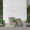 imageKante Round Tapered Concrete Planters Set of 3 183quot153quot and 124quot Dia Flower Pot with Drainage Hole and Rubber Plug for Indoor Outdoor Plants Large Plant Pot for Home Garden Patio CharcoalWeathered Concrete