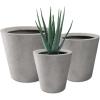 imageKante Round Tapered Concrete Planters Set of 3 183quot153quot and 124quot Dia Flower Pot with Drainage Hole and Rubber Plug for Indoor Outdoor Plants Large Plant Pot for Home Garden Patio CharcoalNatural Concrete