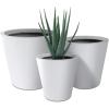 imageKante Round Tapered Concrete Planters Set of 3 183quot153quot and 124quot Dia Flower Pot with Drainage Hole and Rubber Plug for Indoor Outdoor Plants Large Plant Pot for Home Garden Patio CharcoalWhite