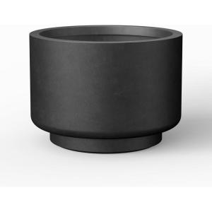 imageKante 126 Inch Dia Concrete Planter Round Pedestal Design Garden Pot for Indoor Outdoor Plants Modern Flower Pot with Drainage Hole and Rubber Plug Natural ConcreteBlack