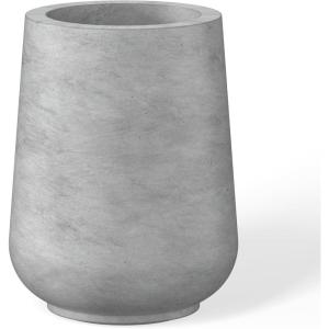 imageKante 14 Inch Tall Round Concrete Planters Large Flower Pot with Drainage Hole and Rubber Plug for Home Patio Garden Suitable for Indoor Outdoor Plants Natural Concrete