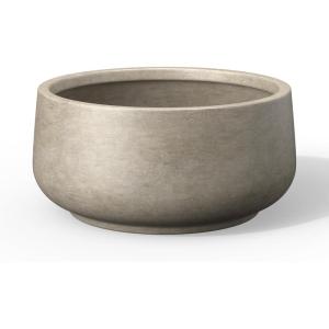 imageKante 161quot Dia Round Curvy Concrete Planter Large Plant Pots with Drainage Hole and Rubber Plug for Indoor Outdoor Plants Flower Pot for Home Garden Patio Porch CharcoalWeathered Concrete
