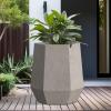 imageKante Hexagon Concrete Planter 173 Inch Tall Outdoor Indoor Flower Pots with Drainage Holes and Rubber Plug for Home Patio Garden Weathered ConcreteWeathered Concrete