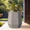 imageKante Hexagon Concrete Planter 173 Inch Tall Outdoor Indoor Flower Pots with Drainage Holes and Rubber Plug for Home Patio Garden Weathered ConcreteWeathered Concrete
