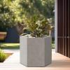 imageKante Hexagon Concrete Planter 173 Inch Tall Outdoor Indoor Flower Pots with Drainage Holes and Rubber Plug for Home Patio Garden Weathered ConcreteWeathered Concrete
