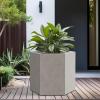 imageKante Hexagon Concrete Planter 173 Inch Tall Outdoor Indoor Flower Pots with Drainage Holes and Rubber Plug for Home Patio Garden Weathered ConcreteWeathered Concrete