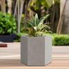 imageKante Hexagon Concrete Planter 173 Inch Tall Outdoor Indoor Flower Pots with Drainage Holes and Rubber Plug for Home Patio Garden Weathered ConcreteWeathered Concrete