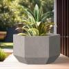 imageKante Hexagon Concrete Planter 173 Inch Tall Outdoor Indoor Flower Pots with Drainage Holes and Rubber Plug for Home Patio Garden Weathered ConcreteWeathered Concrete