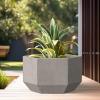 imageKante Hexagon Concrete Planter 173 Inch Tall Outdoor Indoor Flower Pots with Drainage Holes and Rubber Plug for Home Patio Garden Weathered ConcreteWeathered Concrete