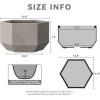 imageKante Hexagon Concrete Planter 173 Inch Tall Outdoor Indoor Flower Pots with Drainage Holes and Rubber Plug for Home Patio Garden Weathered ConcreteWeathered Concrete