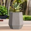 imageKante Hexagon Concrete Planter 173 Inch Tall Outdoor Indoor Flower Pots with Drainage Holes and Rubber Plug for Home Patio Garden Weathered ConcreteWeathered Concrete